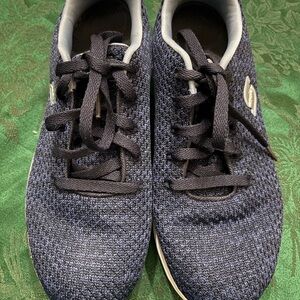 Skechers Women's Navy Knit Lace-Up Athletic Sneakers